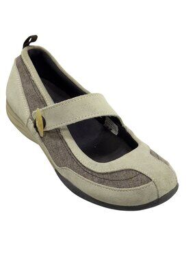 LANDS END Suede/Fabric Comfort Shoes Gray Womens Size 7B